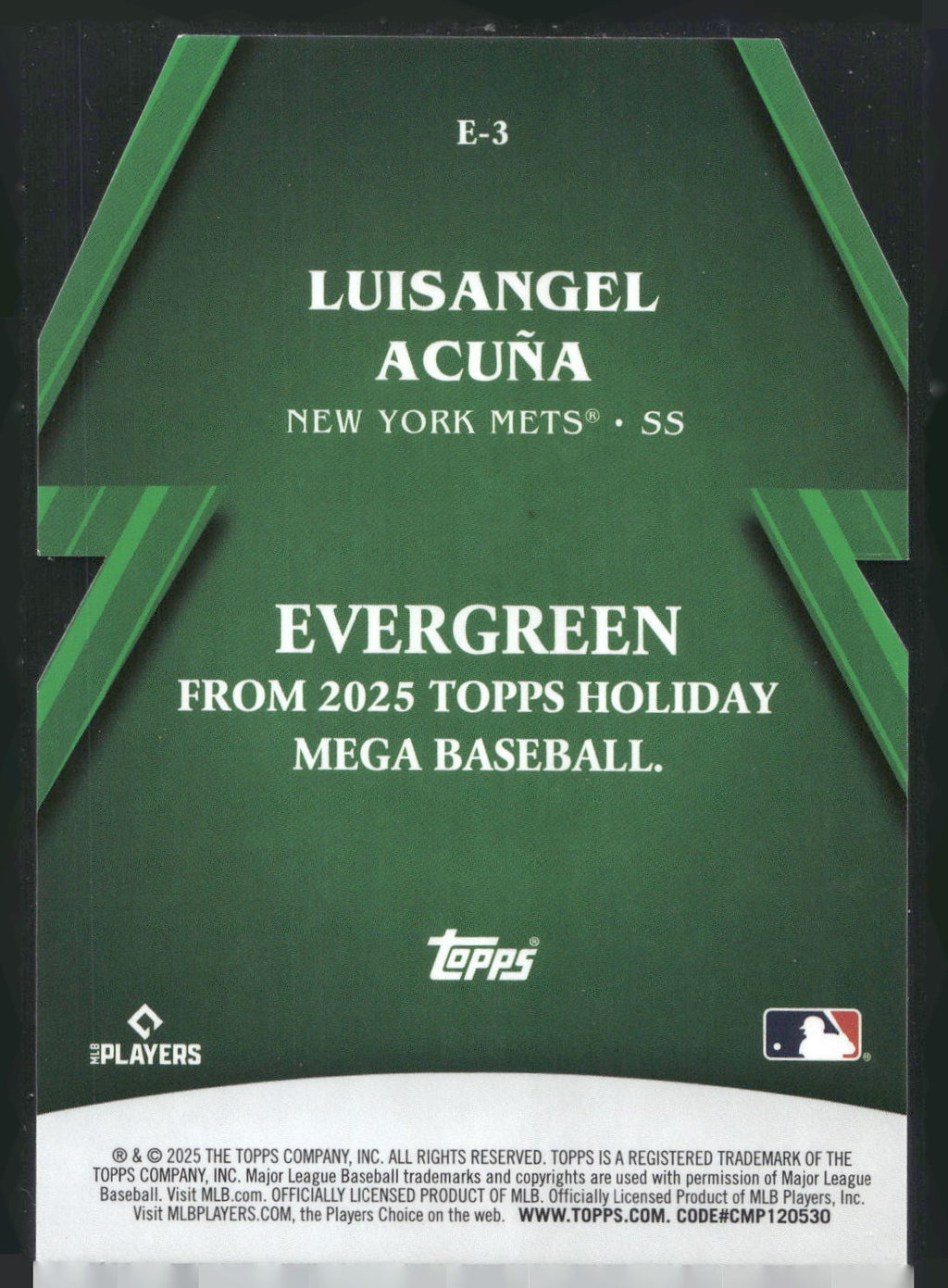2025 Topps Holiday #E-3 Luisangel Acuña Evergreen