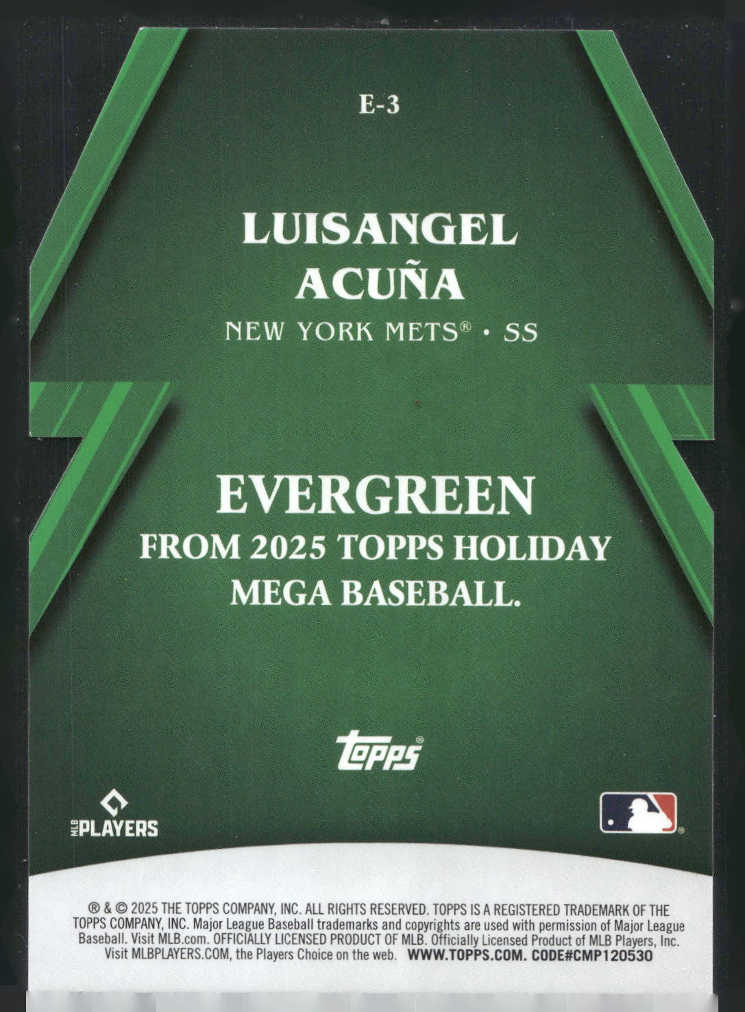 2025 Topps Holiday #E-3 Luisangel Acuña Evergreen
