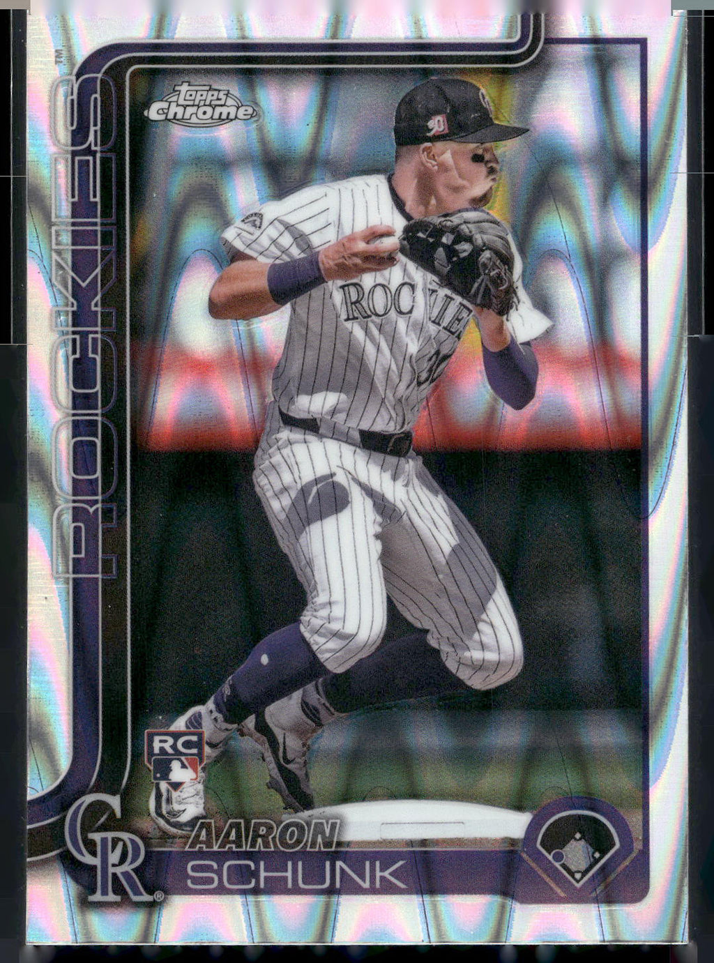 2025 Topps Chrome #238 Aaron Schunk RayWave Refractors