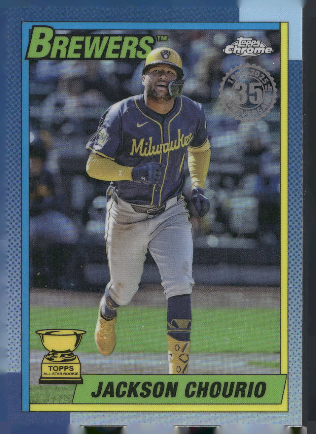 2025 Topps Chrome #90CB-9 Jackson Chourio 1990 Topps Baseball 35th Anniversary