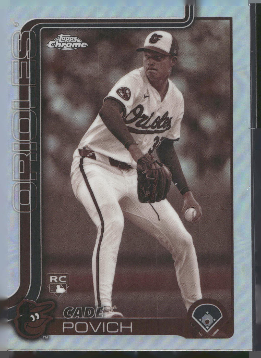 2025 Topps Chrome #140 Cade Povich Sepia Refractors