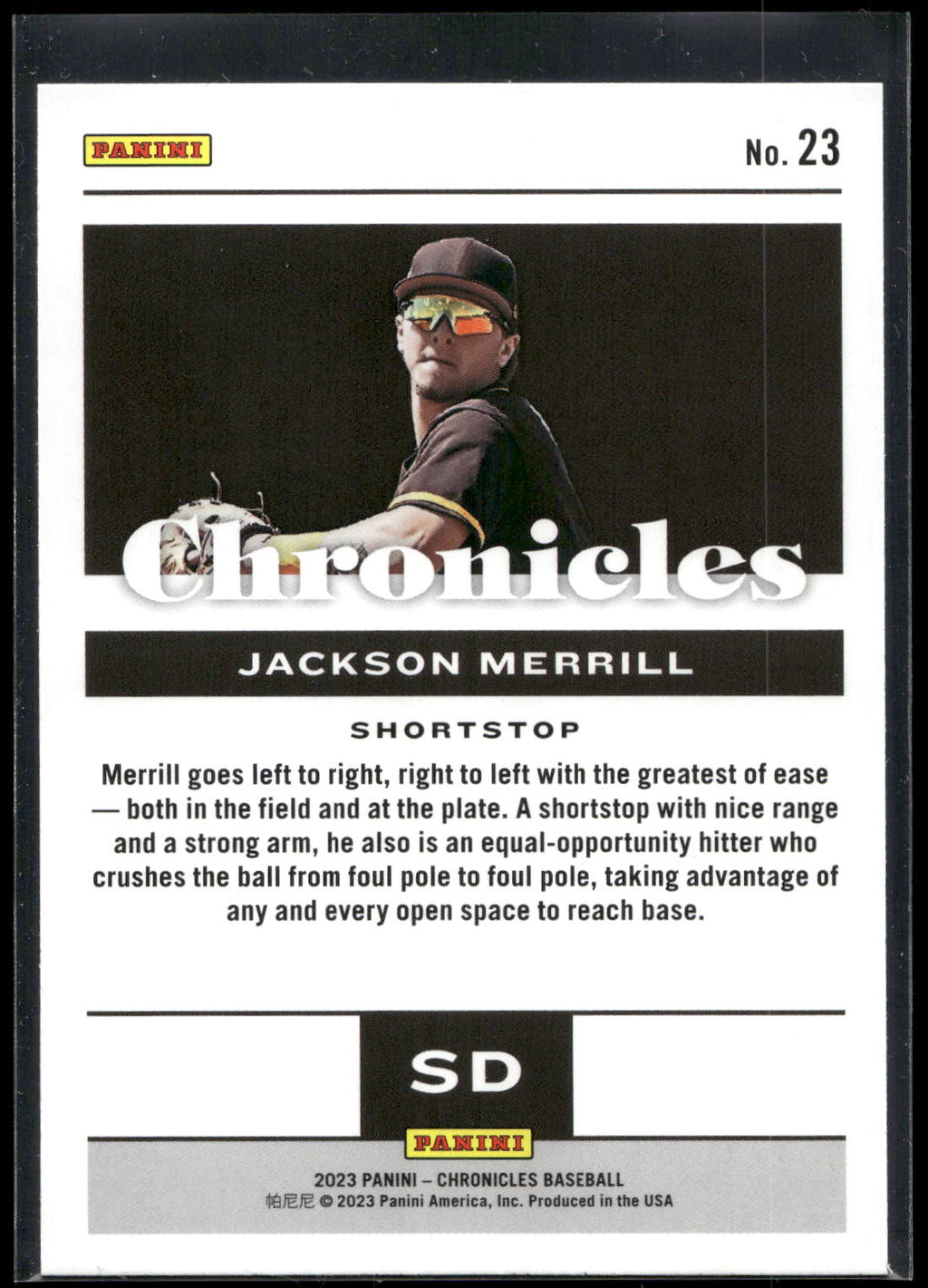2023 Panini Chronicles #23 Jackson Merrill