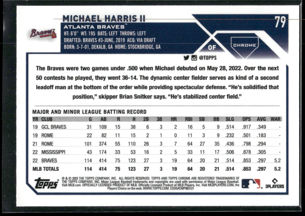 2023 Topps Chrome #79 Michael Harris II