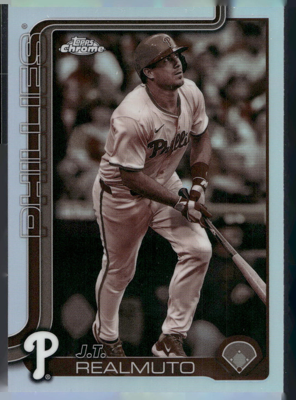 2025 Topps Chrome #2 J.T. Realmuto Sepia Refractor
