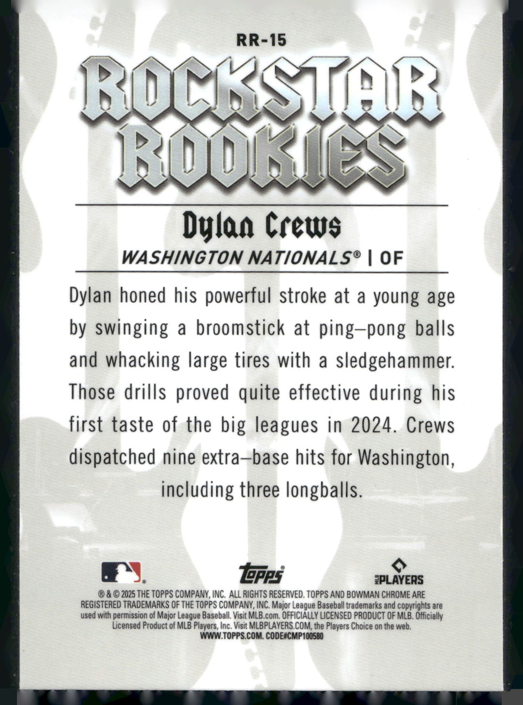 2025 Bowman #RR-15 Dylan Crews Rockstar Rookies