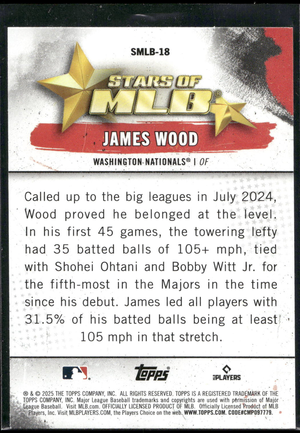 2025 Topps #SMLB-18 James Wood Stars of MLB