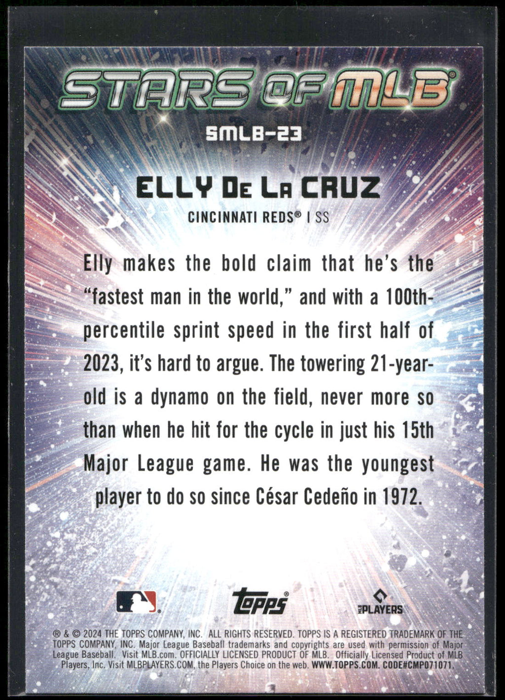 2024 Topps #SMLB-23 Elly De La Cruz Stars of MLB