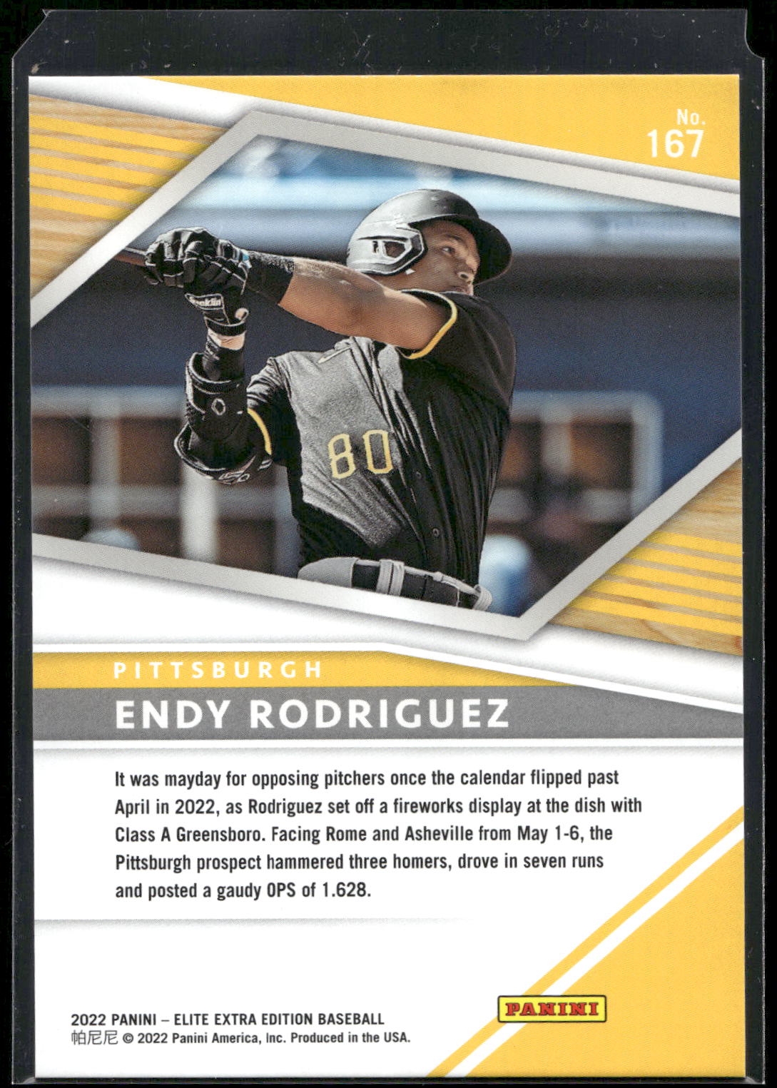 2022 Panini Elite Extra Edition #167 Endy Rodriguez Status Red #/299