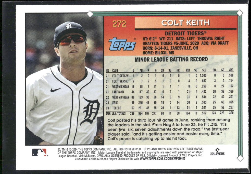 2024 Topps Archives #272 Colt Keith Yellow Foilboard