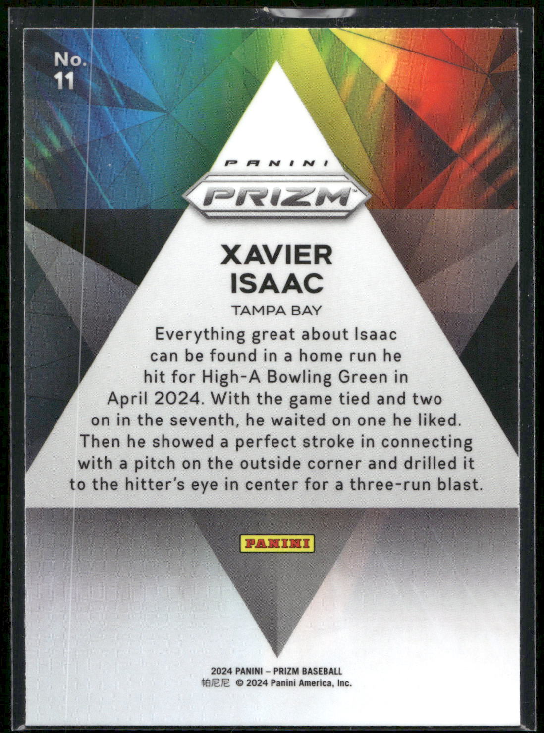 2024 Panini Prizm #11 Xavier Isaac Prizmatic Silver Prizms