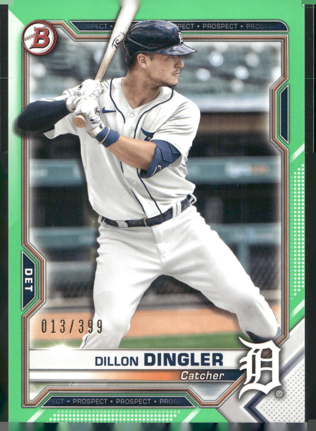 2021 Bowman #BP-72 Dillon Dingler Prospects Neon Green #/399