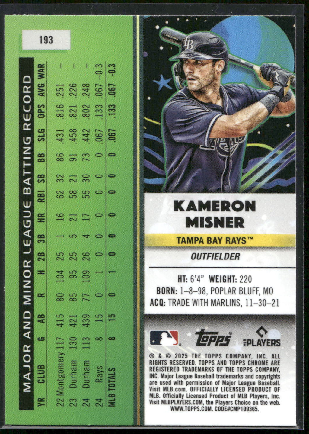 2025 Topps Chrome Cosmic #69 Christian Yelich