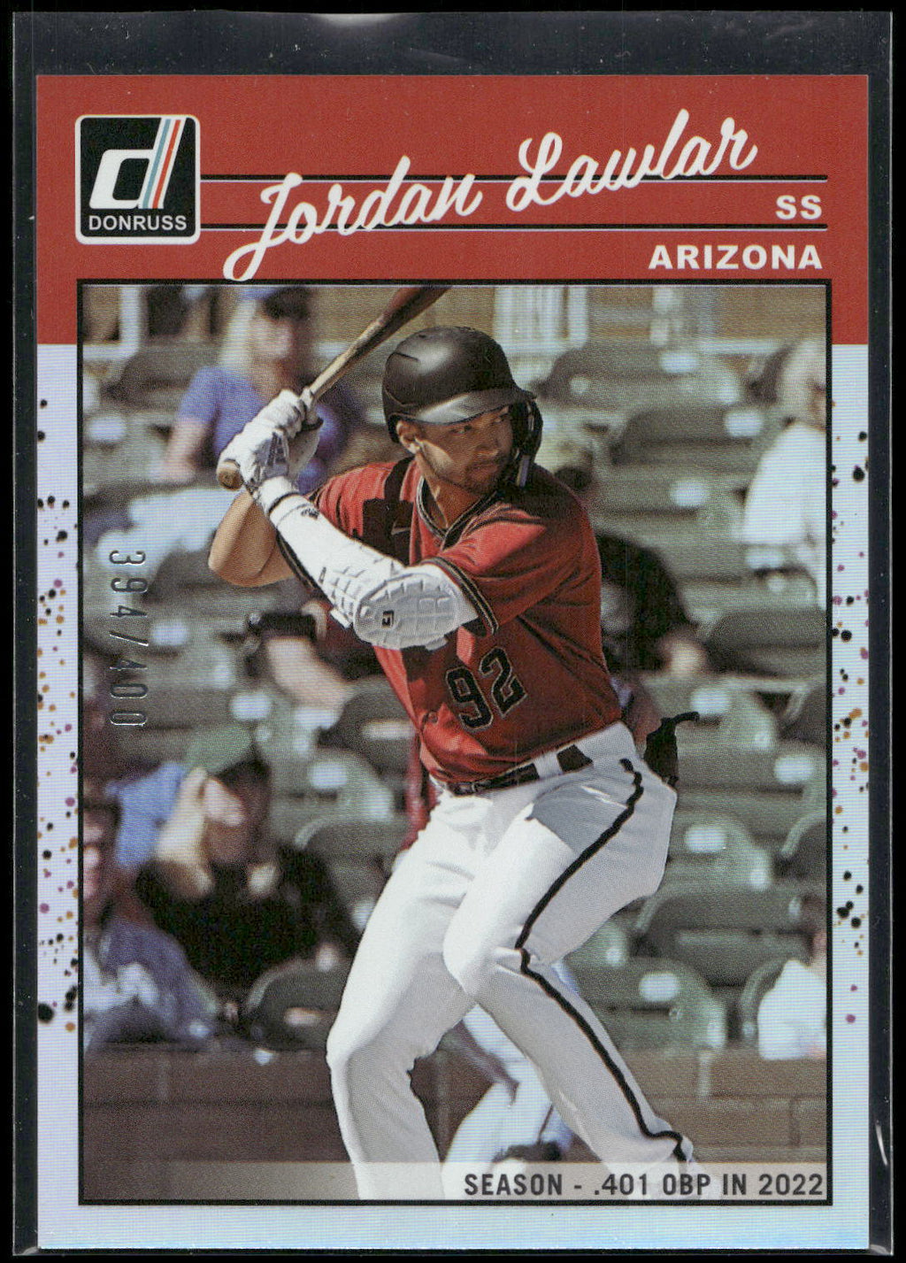 2023 Donruss #244 Jordan Lawlar Season Stat Line #/400