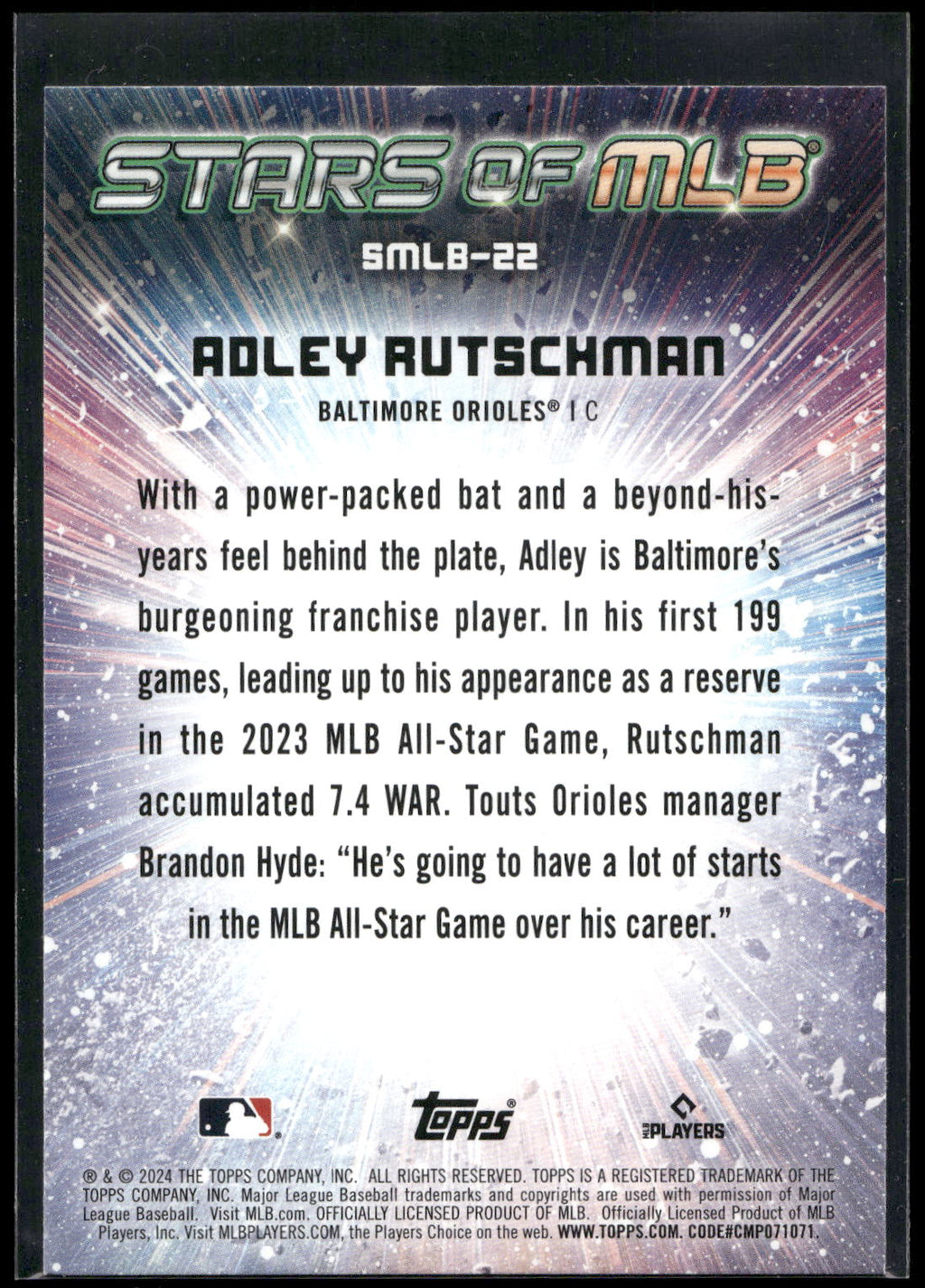 2024 Topps #SMLB-22 Adley Rutschman Stars of MLB