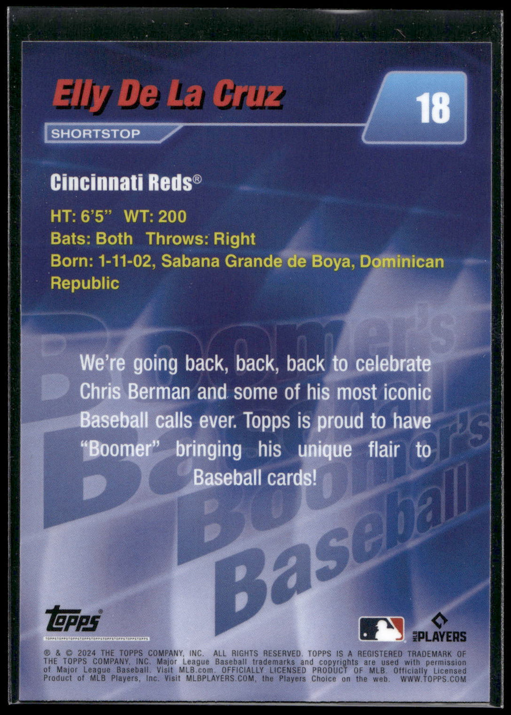 2024 Topps x Chris Berman: Boomer's Baseball #18 Elly De La Cruz