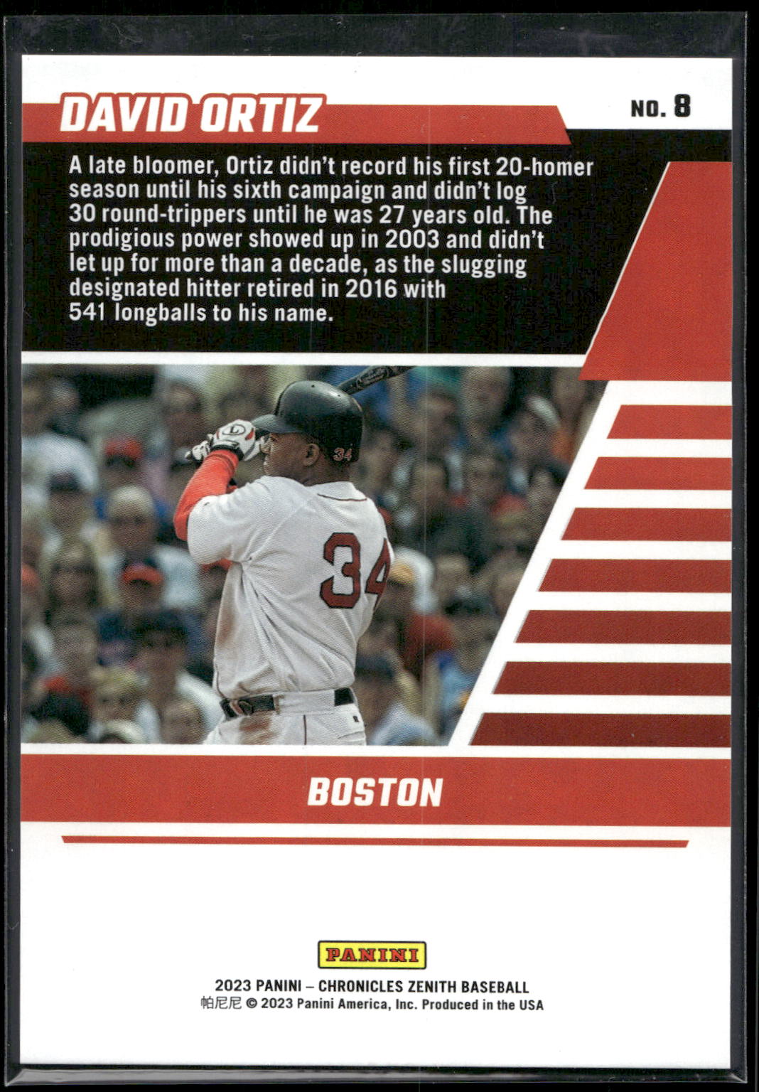 2023 Panini Chronicles - Zenith #8 David Ortiz