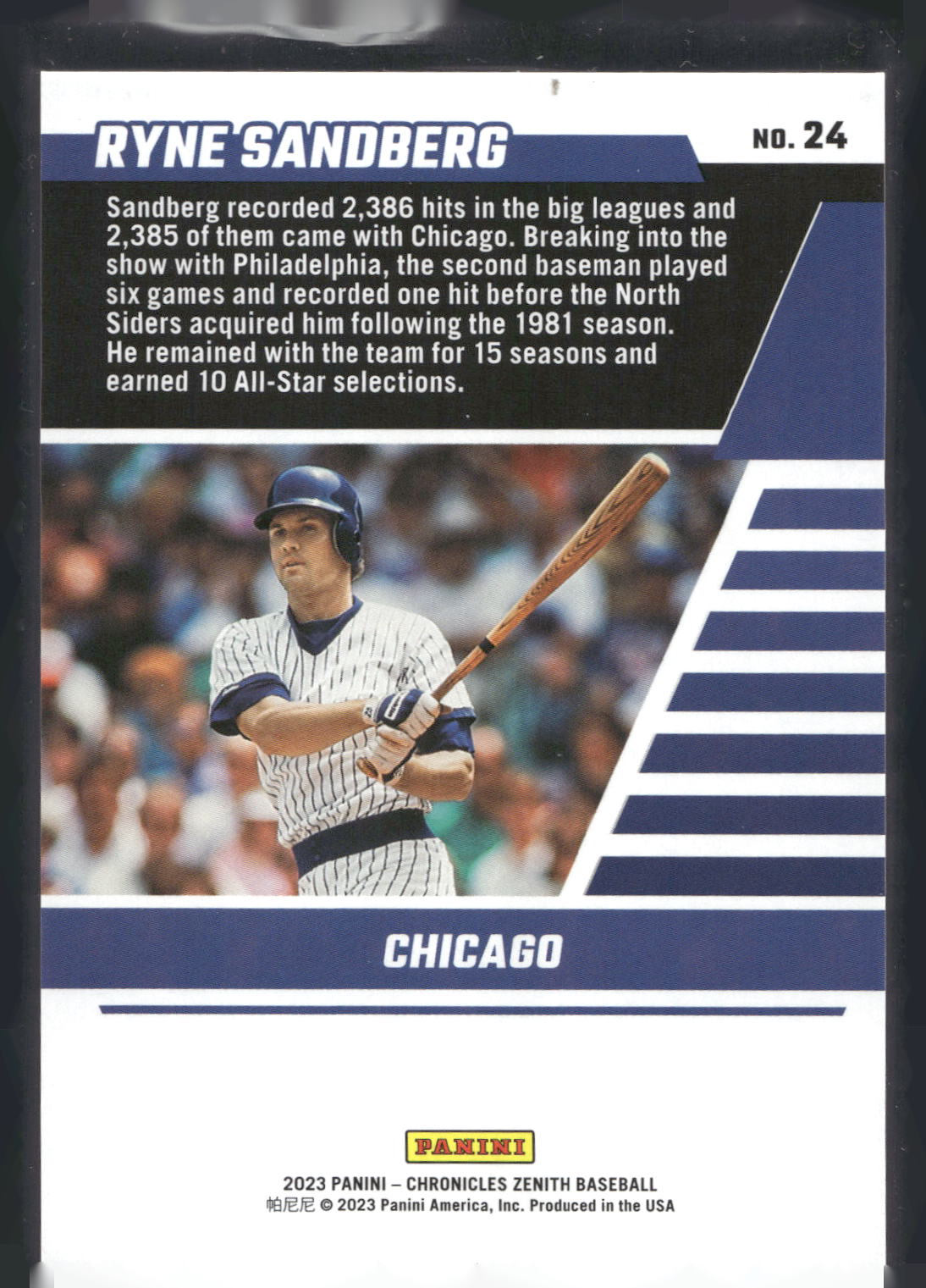 2023 Panini Chronicles - Zenith #24 Ryne Sandberg