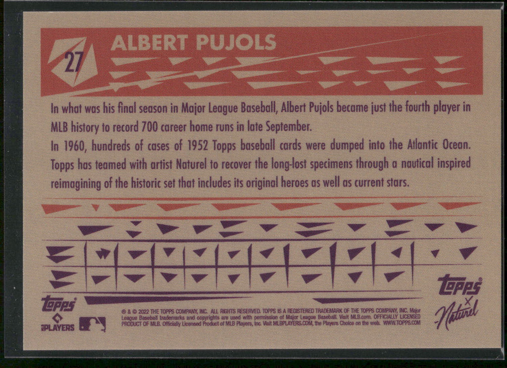 2022 Topps x Naturel 1952 Topps #27 Albert Pujols