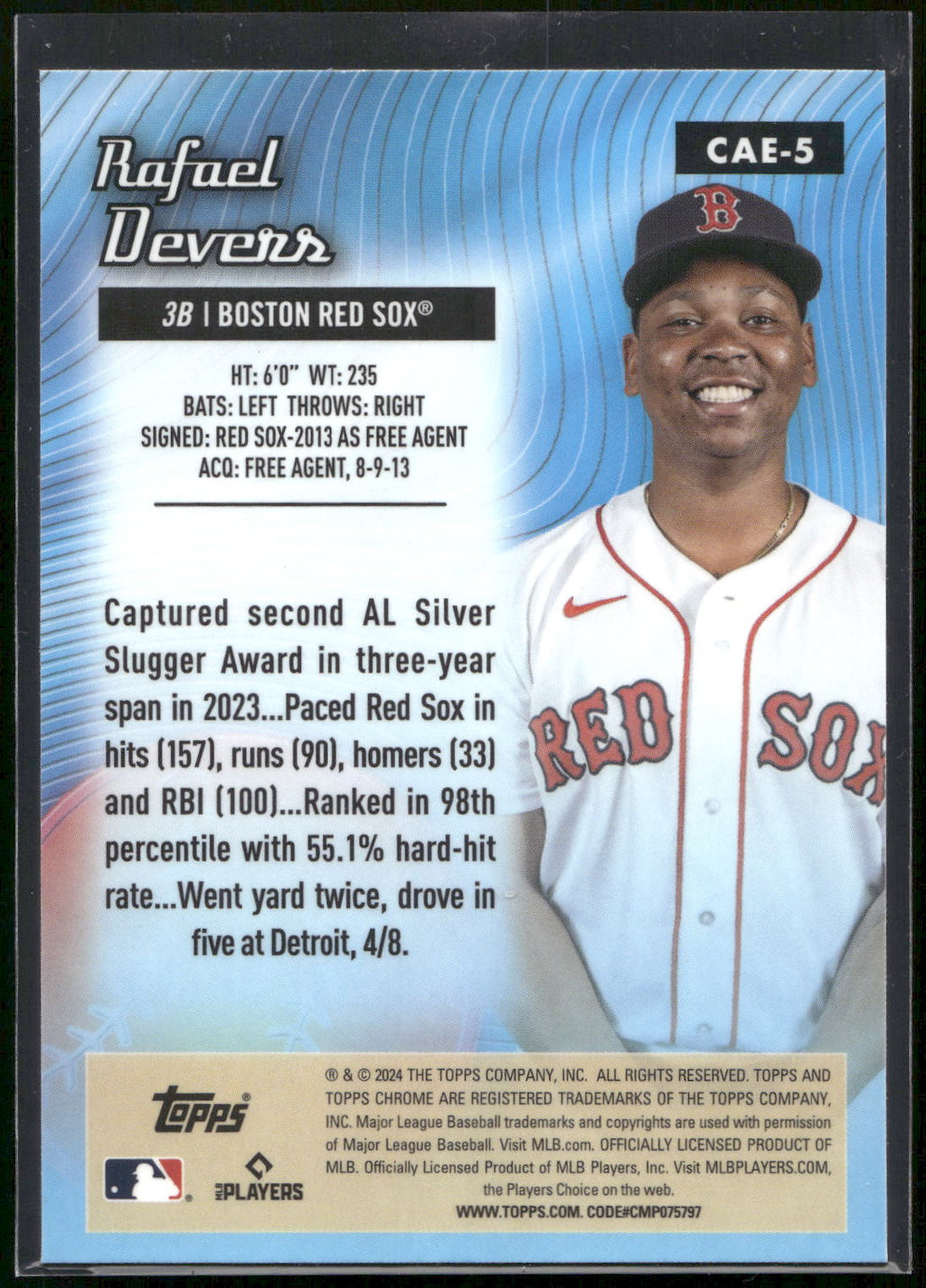2024 Topps Chrome #CAE-5 Rafael Devers Chrome All-Etch