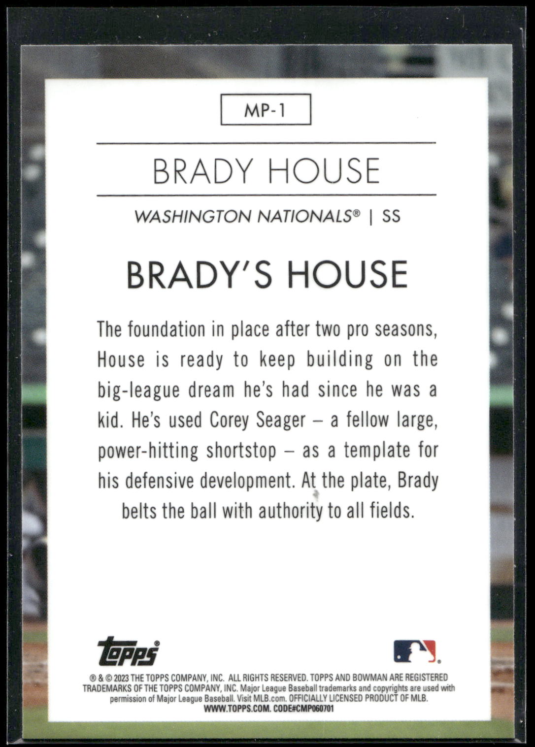 2023 Bowman #MP-1 Brady House Modern Prospects
