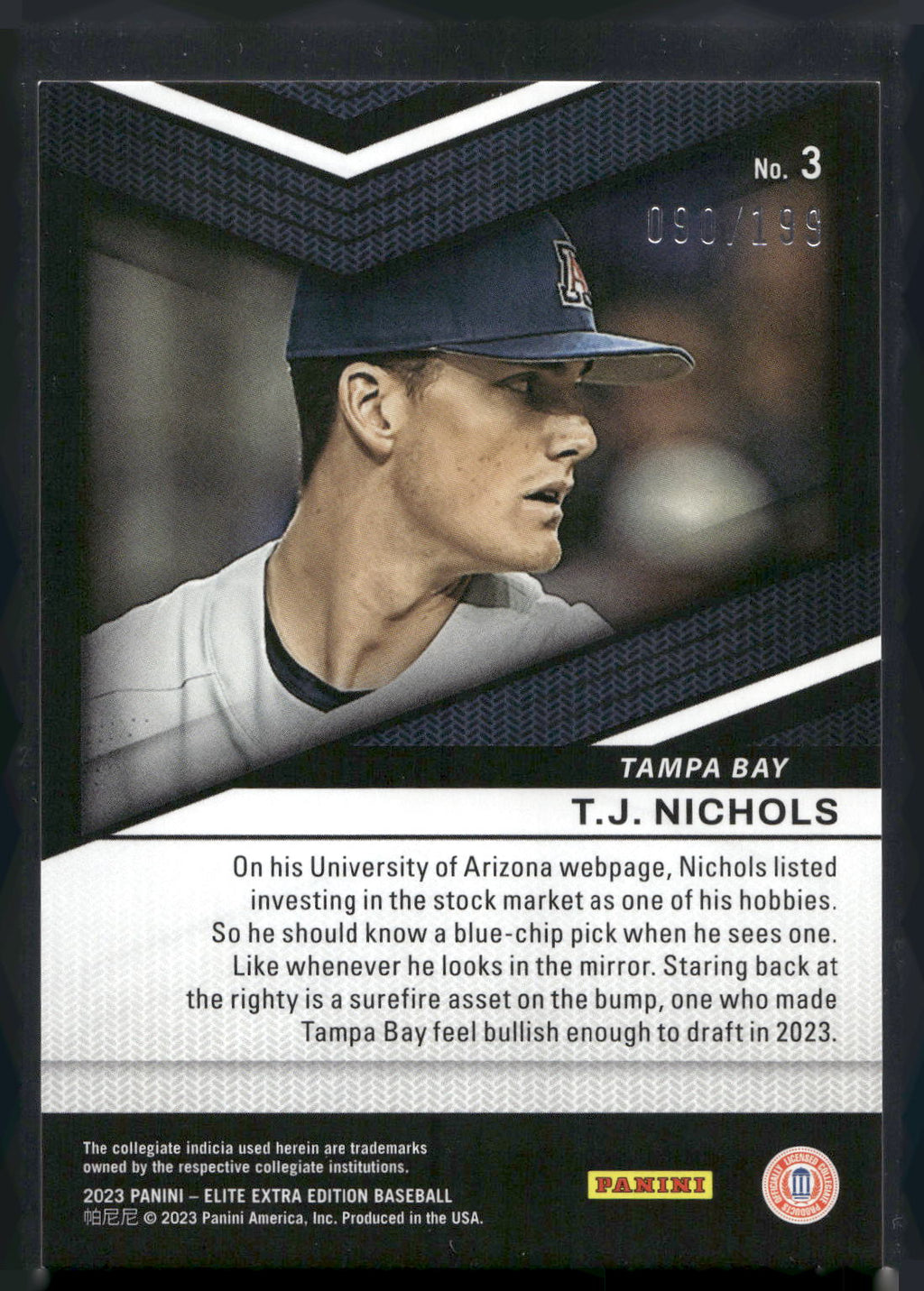 2023 Panini Elite Extra Edition #3 TJ Nichols Status Red #/199