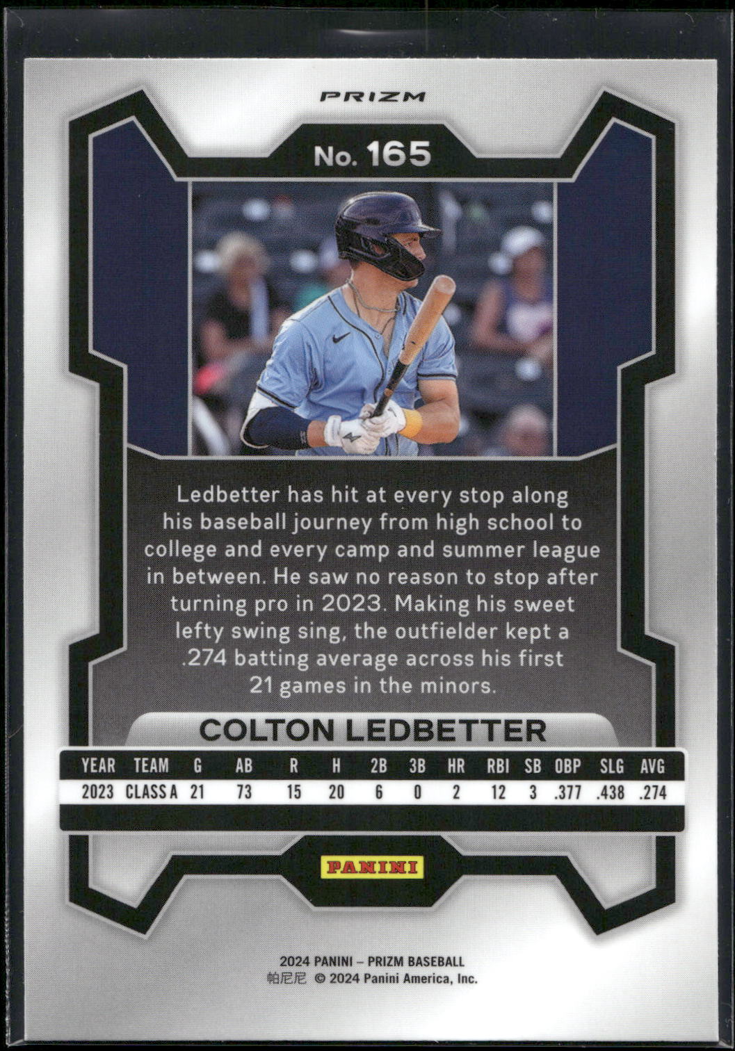 2024 Panini Prizm #165 Colton Ledbetter Silver Prizms