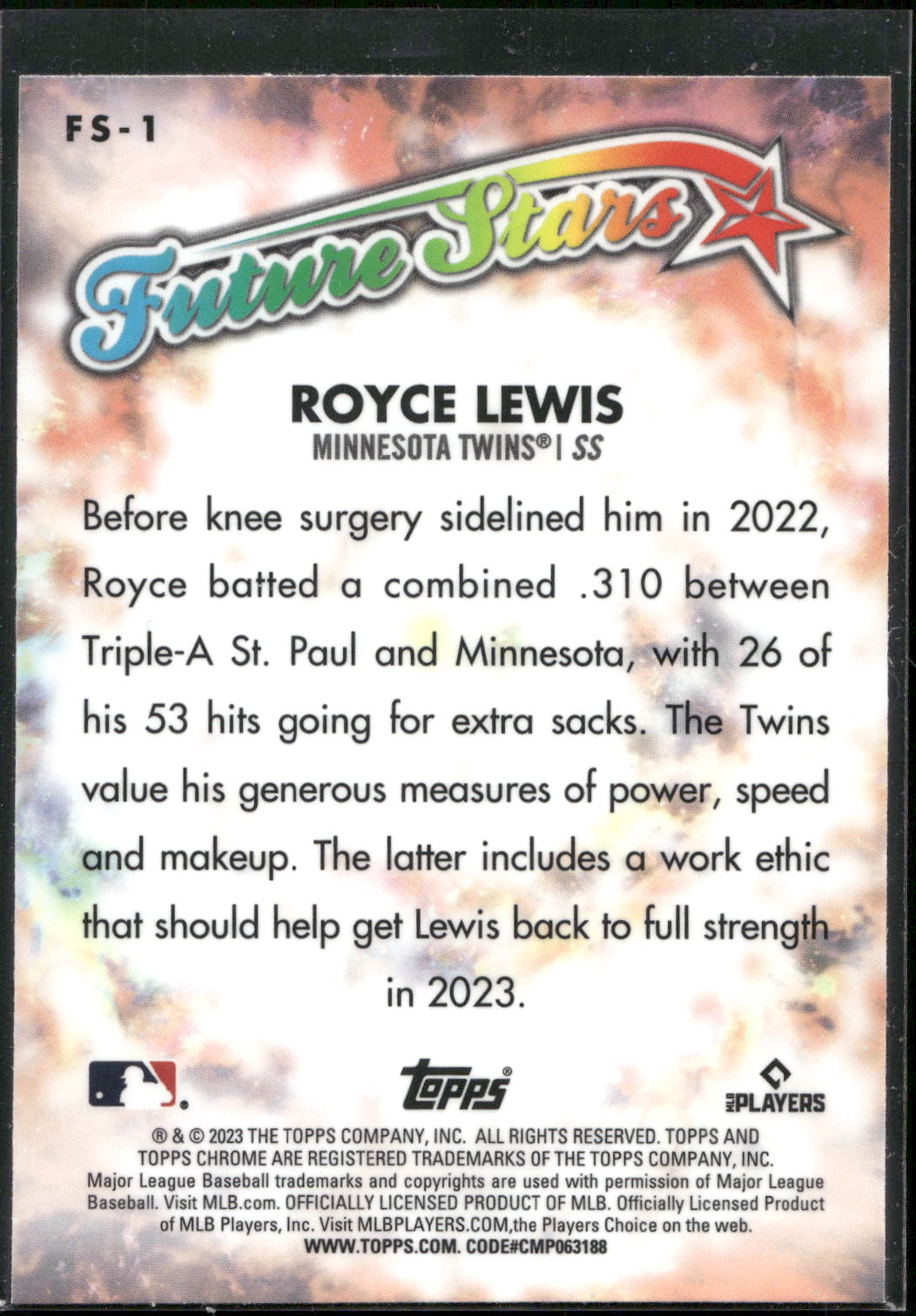 2023 Topps Chrome #FS-1 Royce Lewis Future Stars