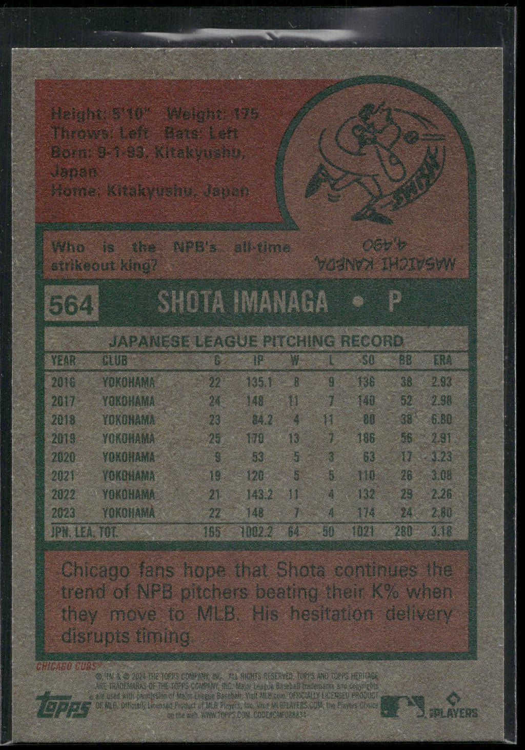 2024 Topps Heritage #564 Shota Imanaga