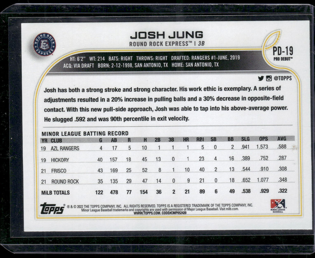 2022 Topps Pro Debut #PD-19 Josh Jung