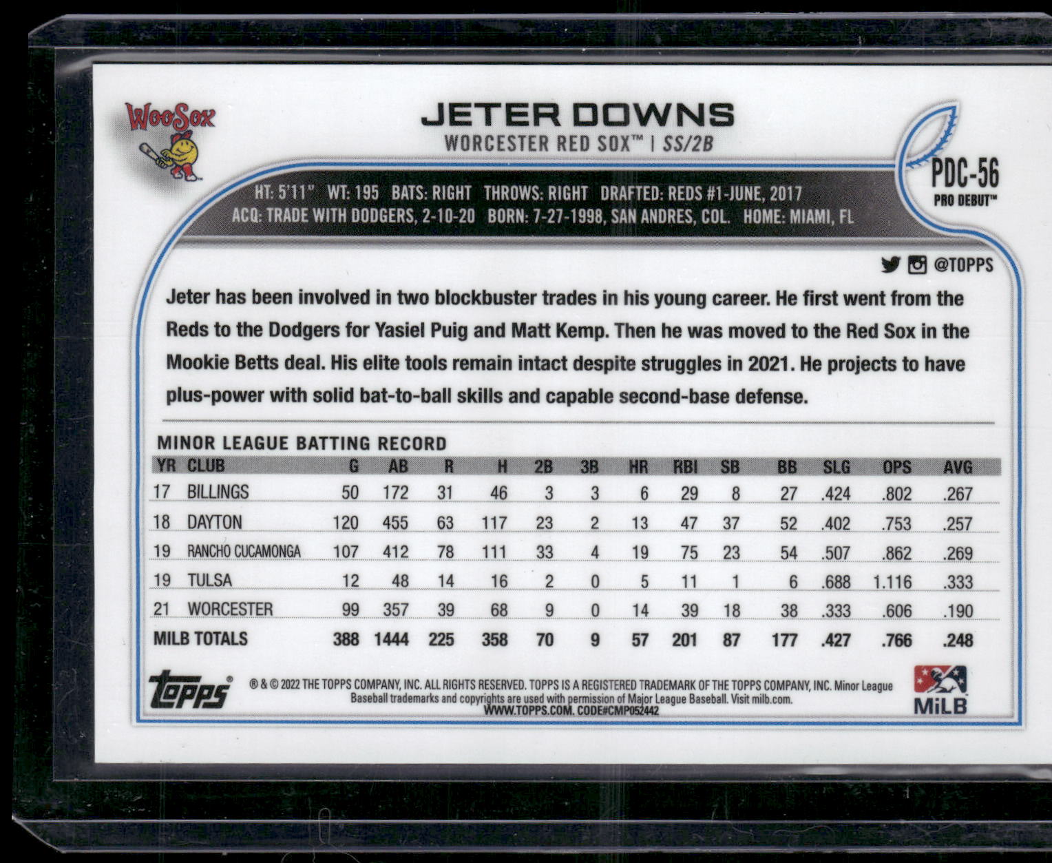 2022 Topps Pro Debut #PDC-56 Jeter Downs Chrome