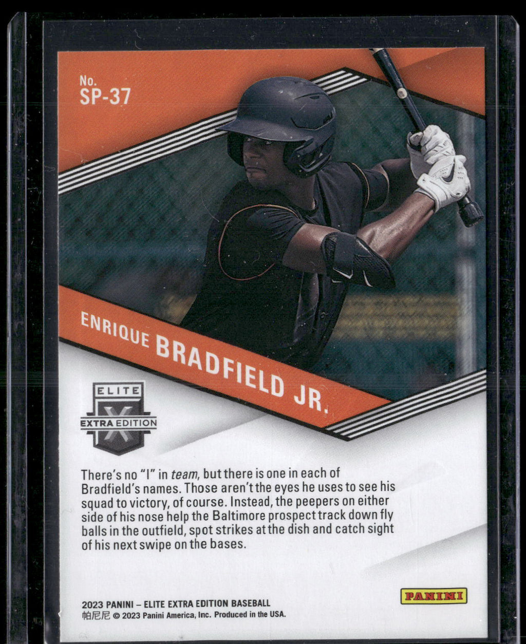 2023 Panini Elite Extra Edition #SP-37 Enrique Bradfield Jr. Spellbound
