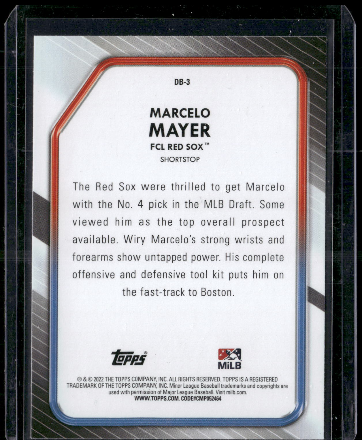 2022 Topps Pro Debut #DB-3 Marcelo Mayer Draftee Debuts