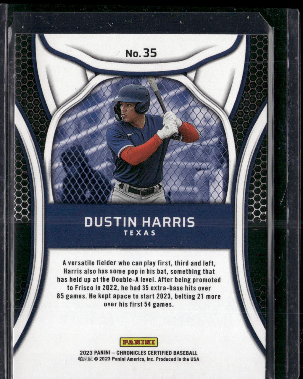 2023 Panini Chronicles #35 Dustin Harris Certified