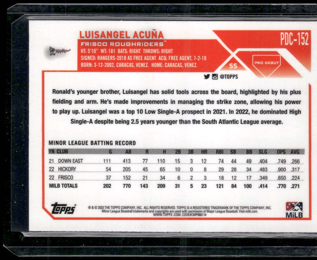 2023 Topps Pro Debut #PDC-152 Luisangel Acuña Chrome