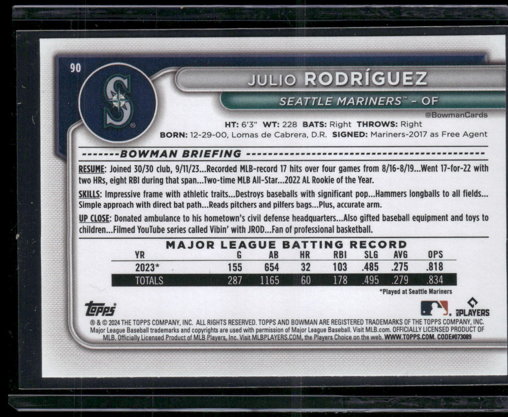 2024 Bowman #90 Julio Rodríguez