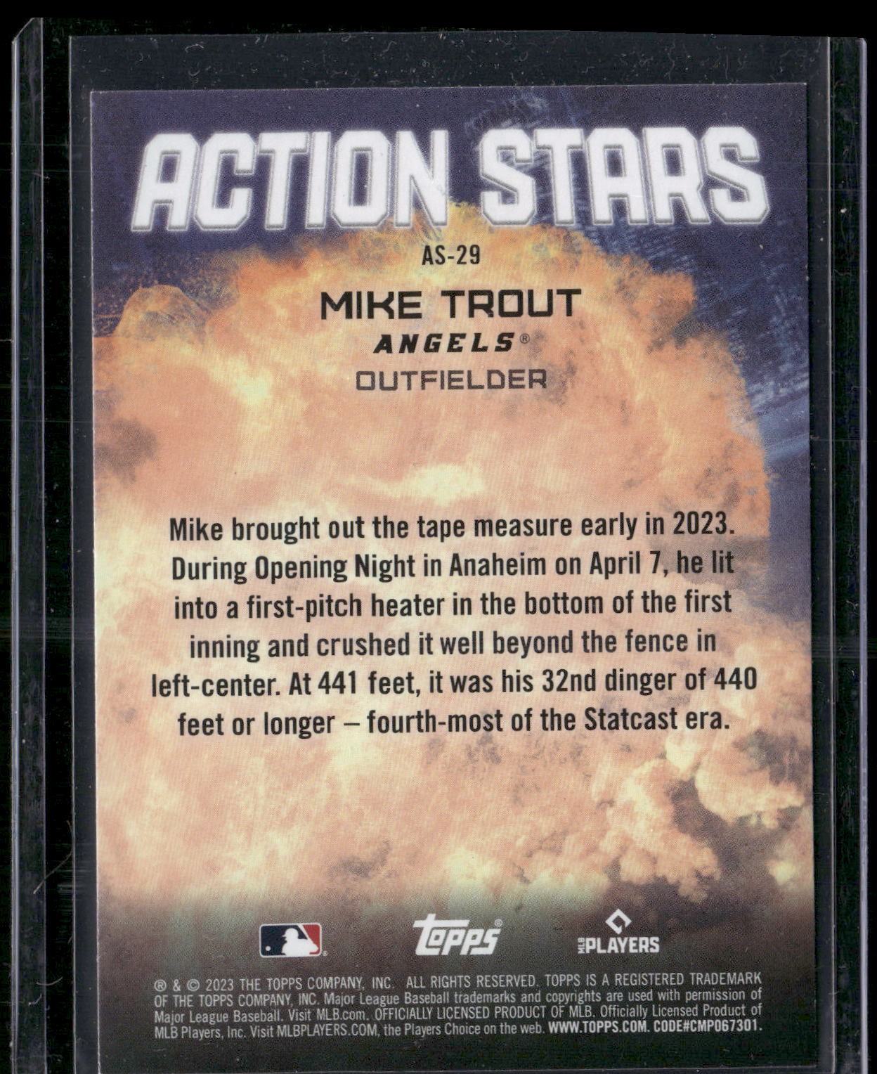 2023 Topps Update #AS-29 Mike Trout Action Stars