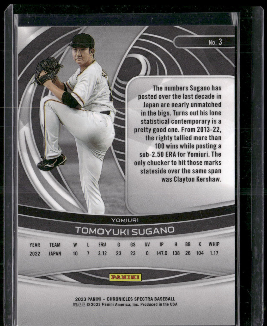 2023 Panini Chronicles - Spectra #3 Tomoyuki Sugano