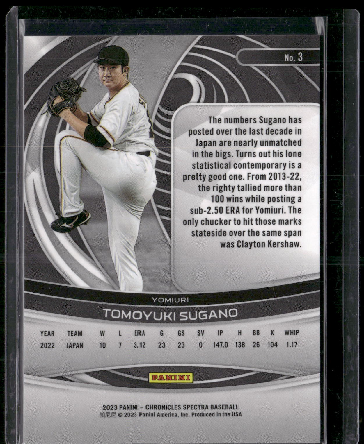 2023 Panini Chronicles - Spectra #3 Tomoyuki Sugano