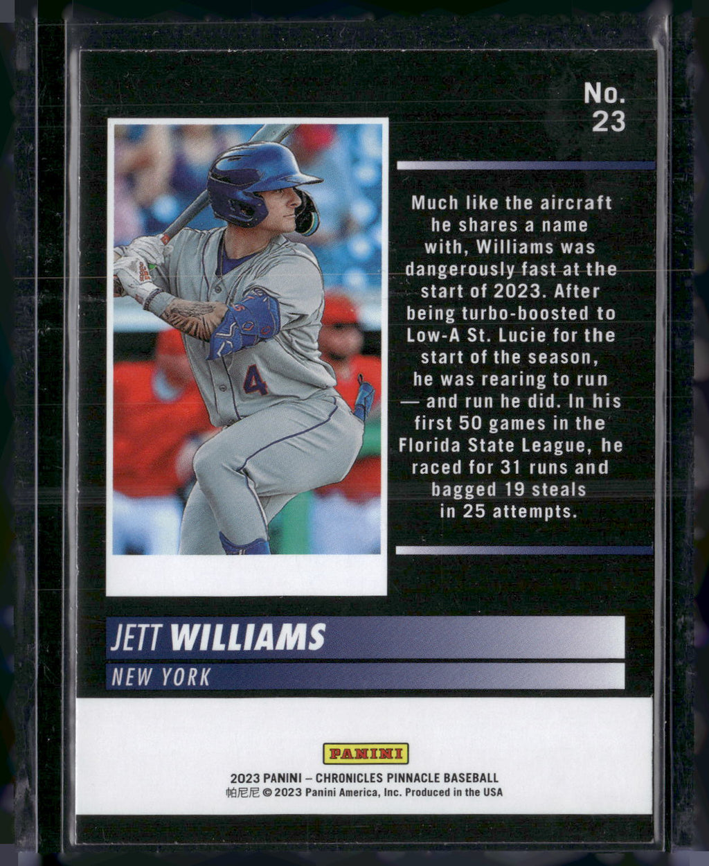2023 Panini Chronicles - Pinnacle #23 Jett Williams
