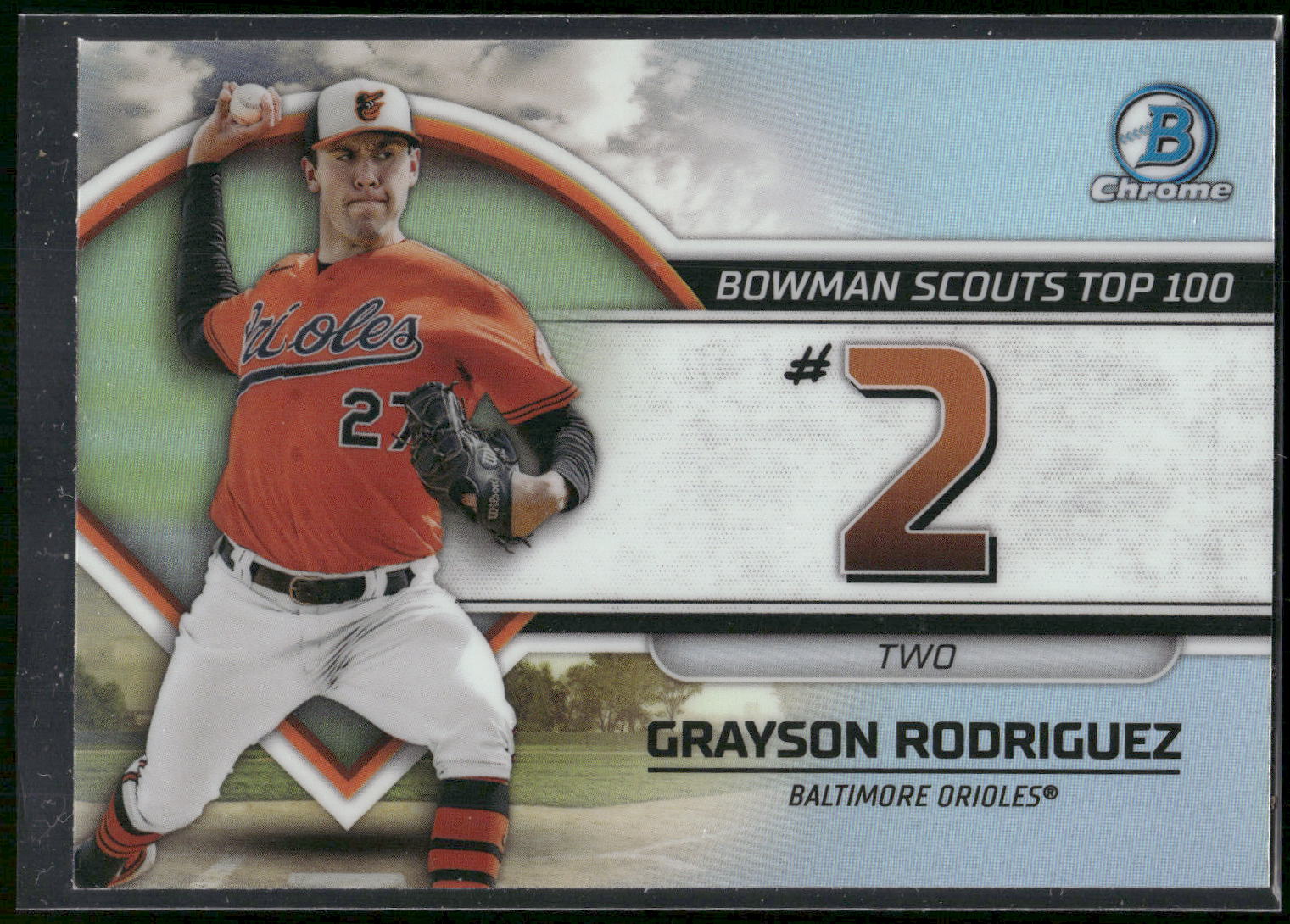 2023 Bowman #BTP-2 Grayson Rodriguez Bowman Scouts Top 100