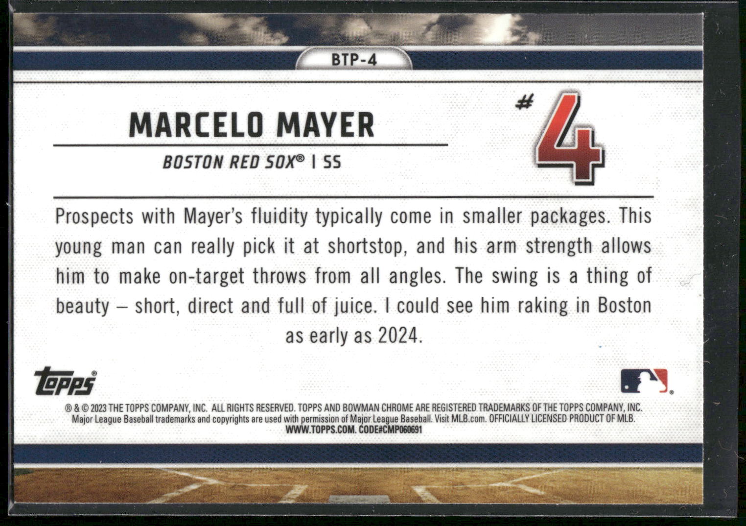 2023 Bowman #BTP-4 Marcelo Mayer Bowman Scouts Top 100