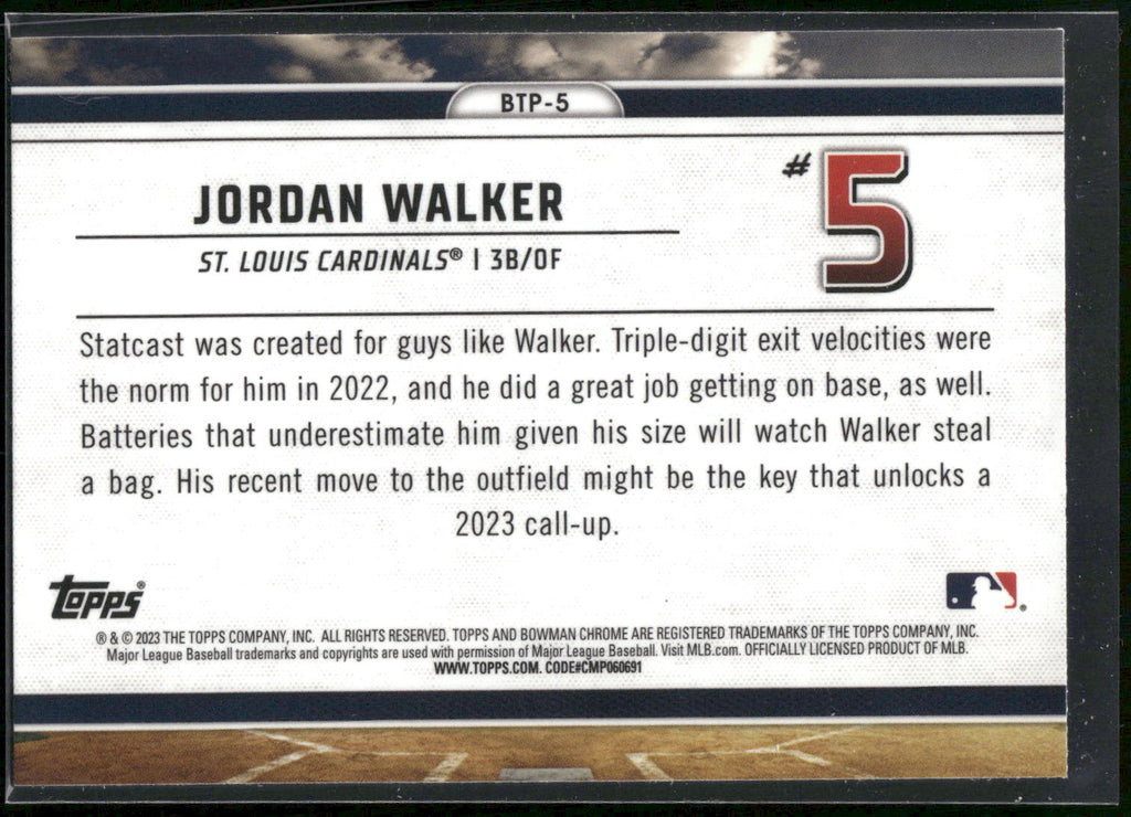 2023 Bowman #BTP-5 Jordan Walker Bowman Scouts Top 100