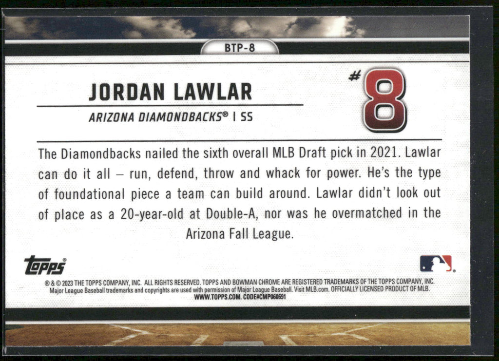 2023 Bowman #BTP-8 Jordan Lawlar Bowman Scouts Top 100