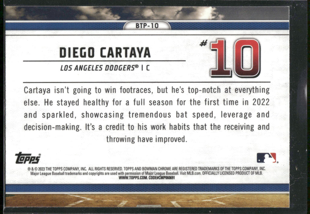 2023 Bowman #BTP-10 Diego Cartaya Bowman Scouts Top 100