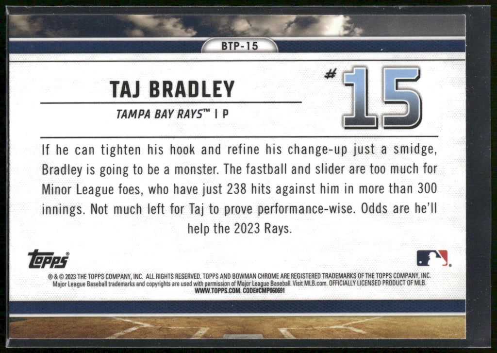 2023 Bowman #BTP-15 Taj Bradley Bowman Scouts Top 100