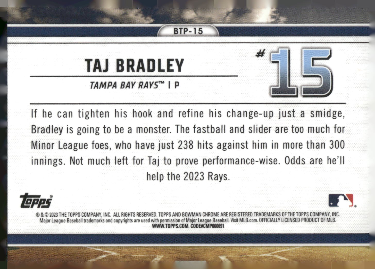 2023 Bowman #BTP-15 Taj Bradley Bowman Scouts Top 100