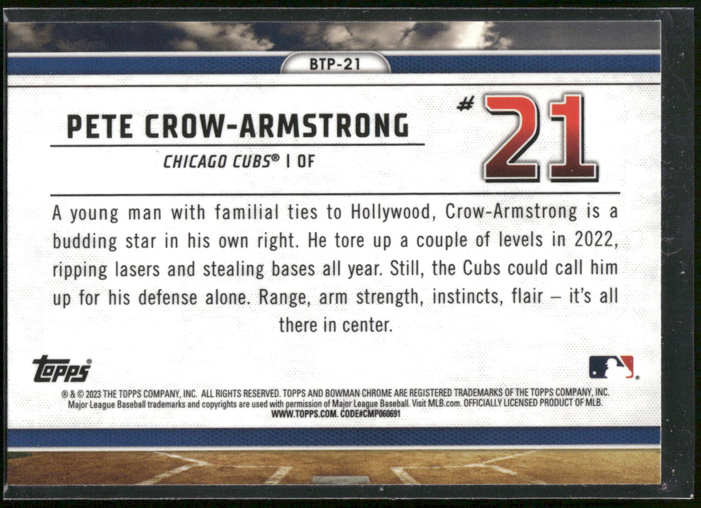 2023 Bowman #BTP-21 Pete Crow-Armstrong Bowman Scouts Top 100