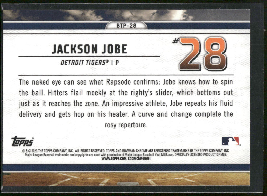 2023 Bowman #BTP-28 Jackson Jobe Bowman Scouts Top 100