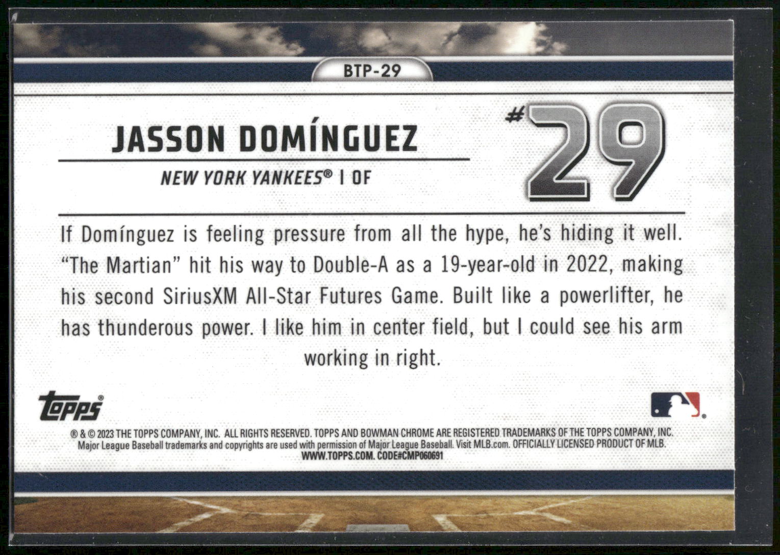 2023 Bowman #BTP-29 Jasson Dominguez Bowman Scouts Top 100
