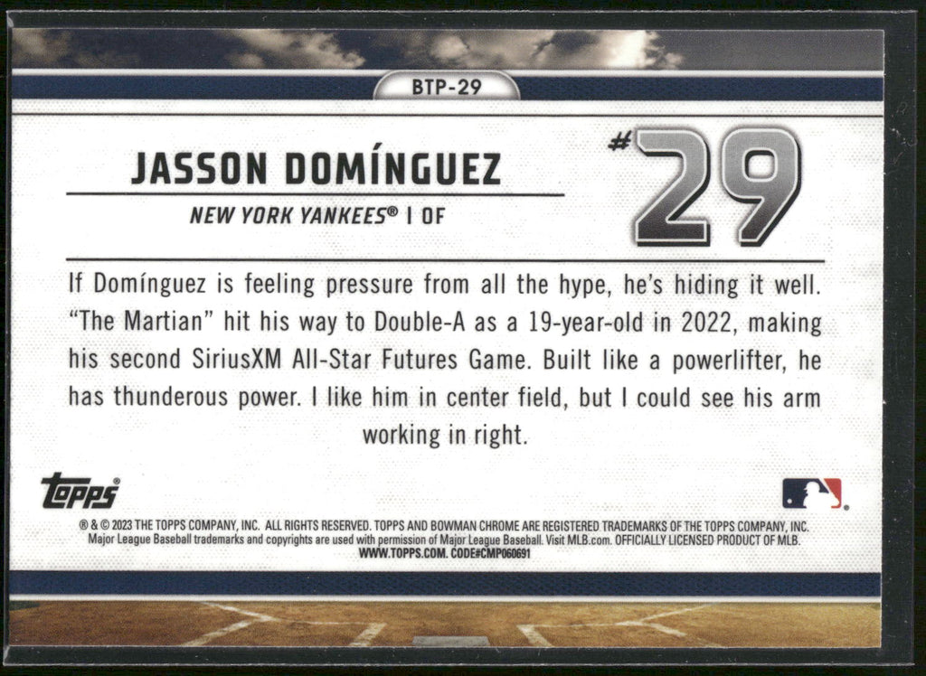 2023 Bowman #BTP-29 Jasson Dominguez Bowman Scouts Top 100